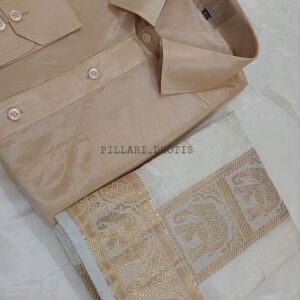 PREMIUM Embossed Designer Elephant Border Dhoti Set